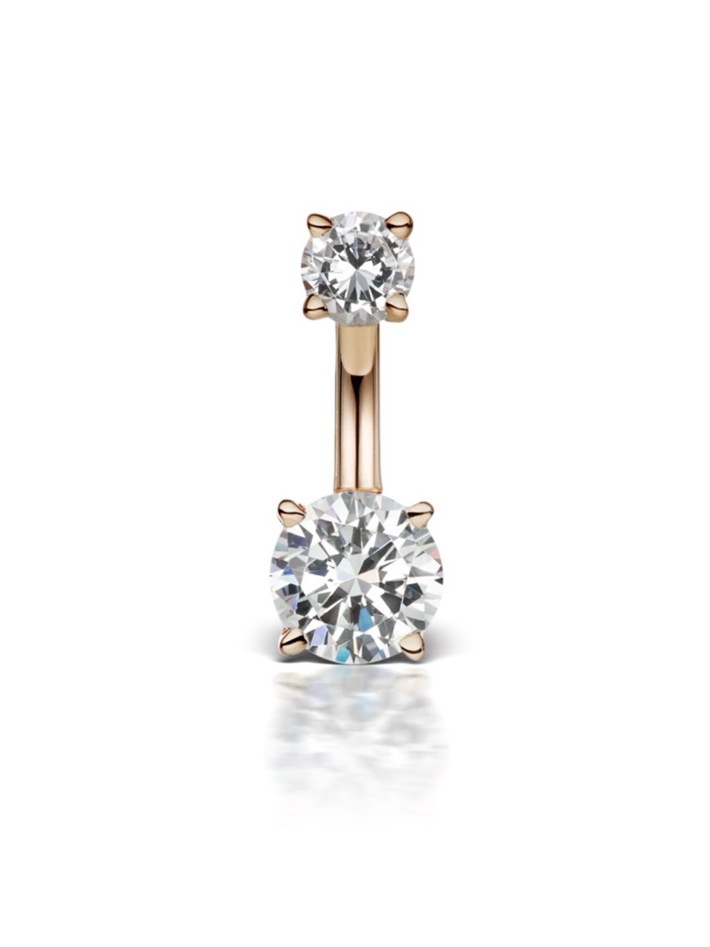 Maria Tash Rose Gold Cubic Zirconia Double Prong Barbell